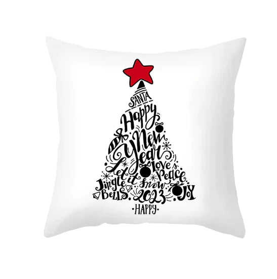 Cartoon Christmas Throw Pillow Cover for Sofa (1pc)