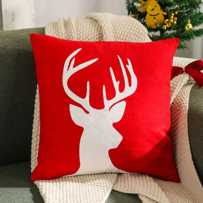 Christmas Tree Gold Foil Deer Cushion Cover 45x45 cm
