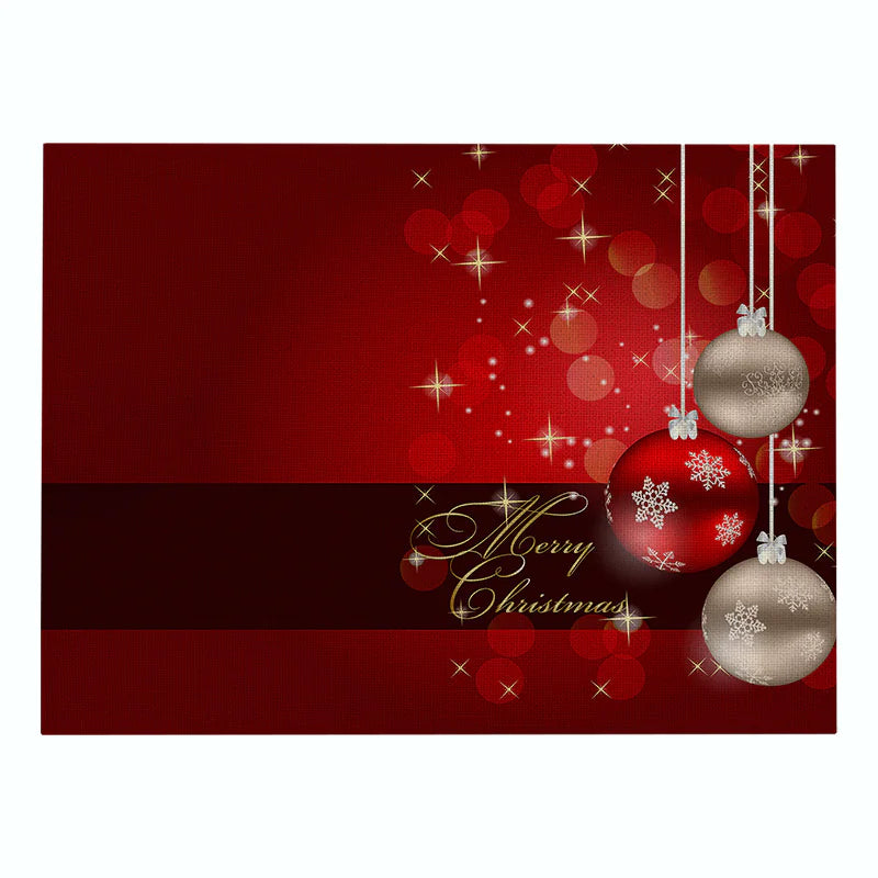Christmas Red Cotton and Linen Placemat Series