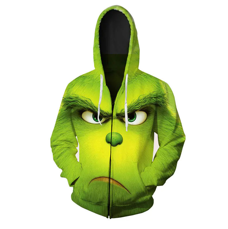 Christmas Green Monkey 3D Printed Hoodie