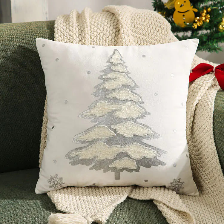 Christmas Tree Gold Foil Deer Cushion Cover 45x45 cm