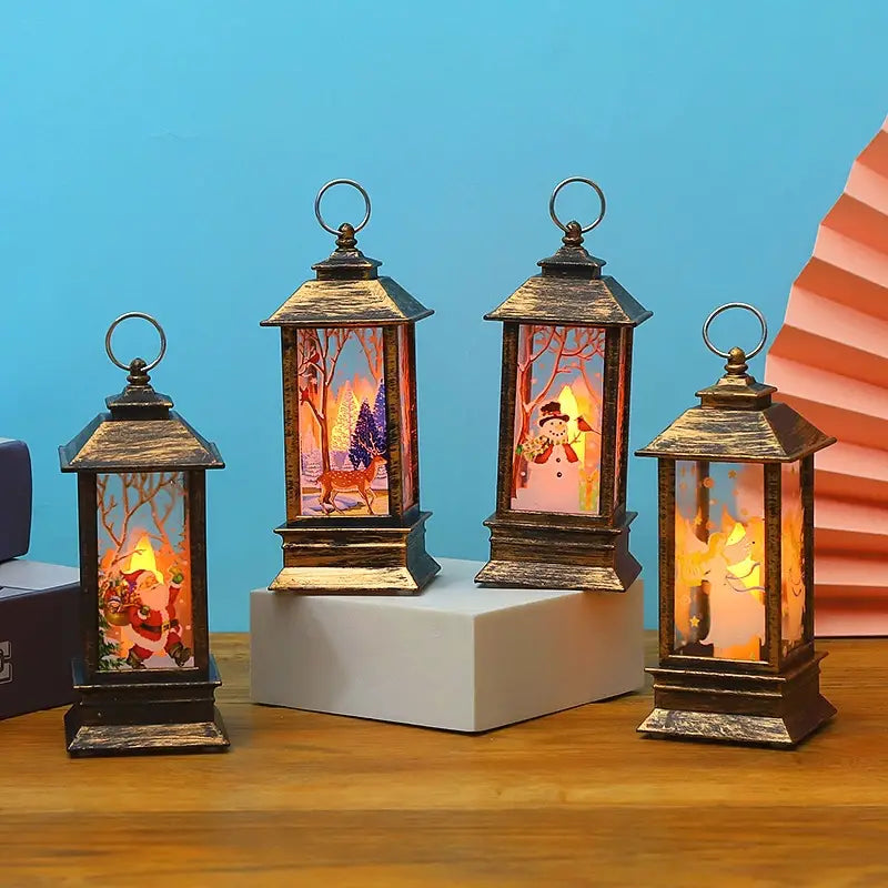 Vintage Style Electric Candle Lantern for Christmas Decor