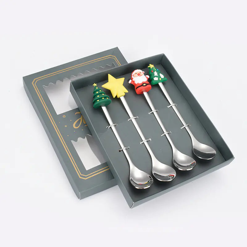 Stainless Steel Christmas Spoon Set with Forks