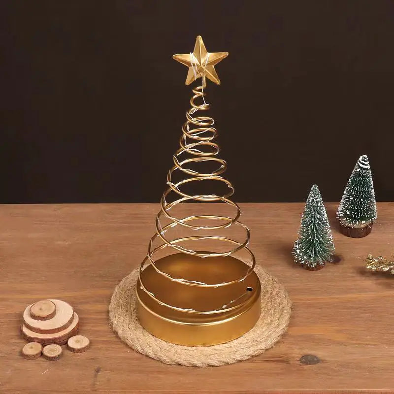 Spiral Christmas Tree Iron Ornaments for Home Decor