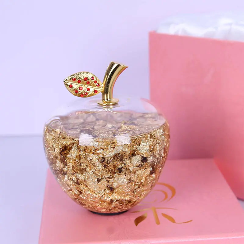 Plush Apple Decor with Gold Foil for Christmas