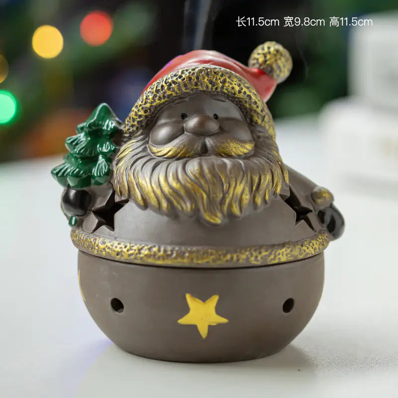 Ceramic Christmas Santa Snowman Incense Burner
