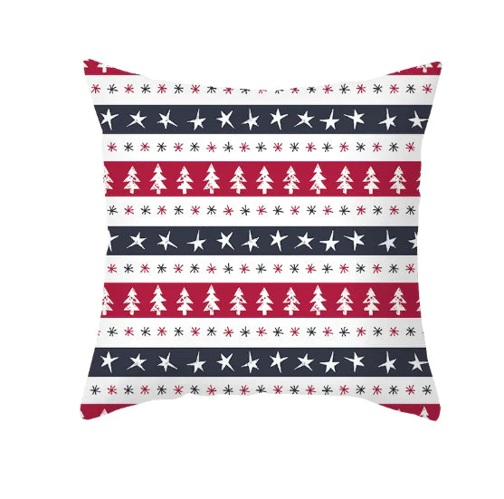 Cartoon Christmas Throw Pillow Cover for Sofa (1pc)