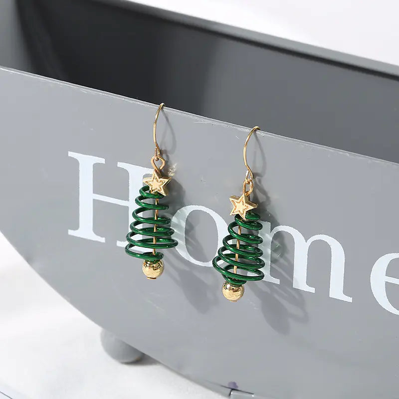 Creative Star Christmas Tree Earrings Wholesale