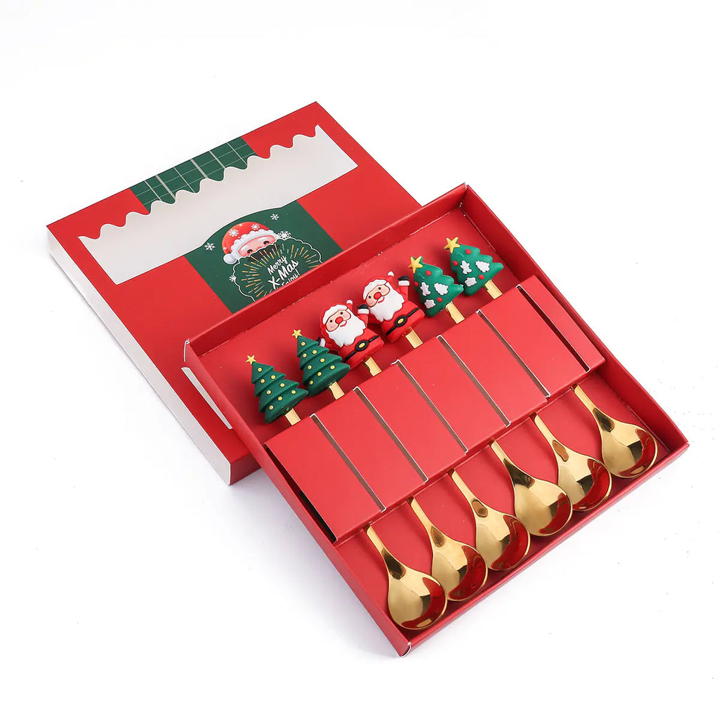 Stainless Steel Christmas Spoon Set with Forks