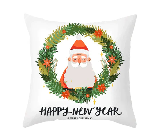 Cartoon Christmas Throw Pillow Cover for Sofa (1pc)