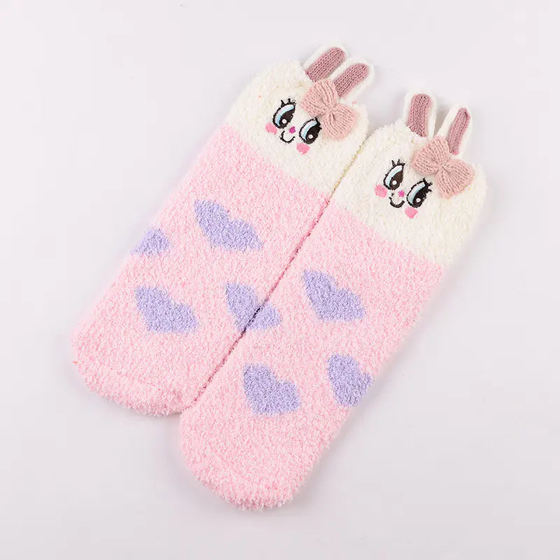 Christmas Cartoon Coral Fleece Terry Socks