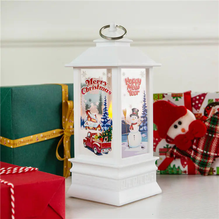 Christmas Snowman Candle Lantern Table Night Light Decor