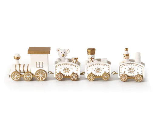 Christmas Wooden Mini Train Decoration (Solid Wood)