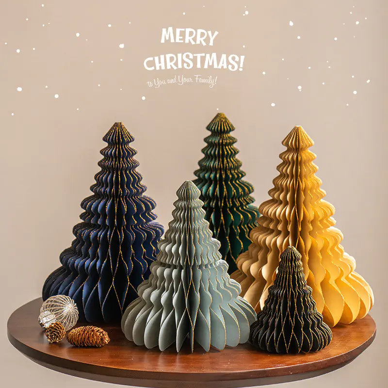 Mini Foldable Paper Christmas Tree Decor 2023 Trend