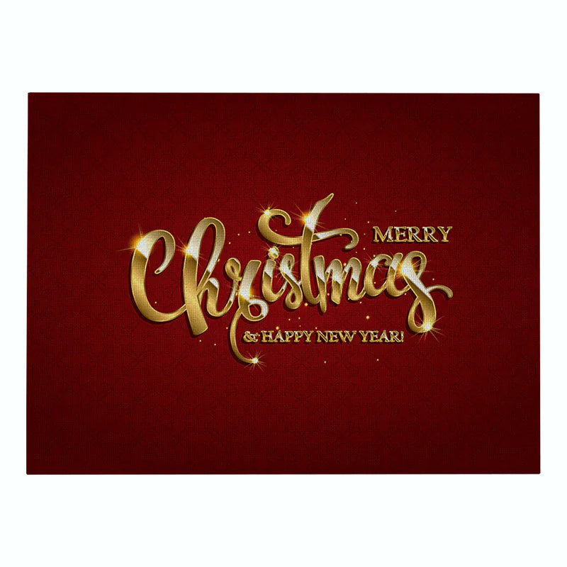 Christmas Red Cotton and Linen Placemat Series