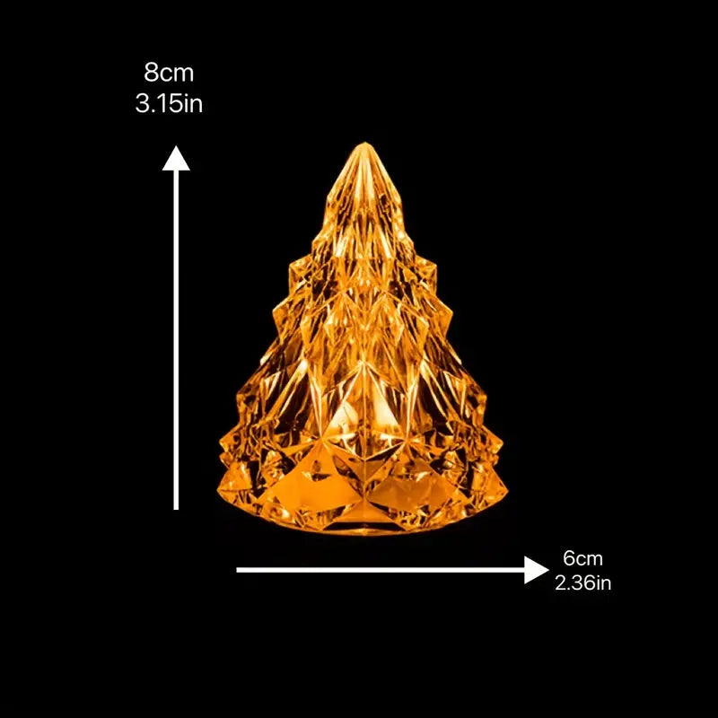 LED Flameless Crystal Mini Christmas Tree Night Light
