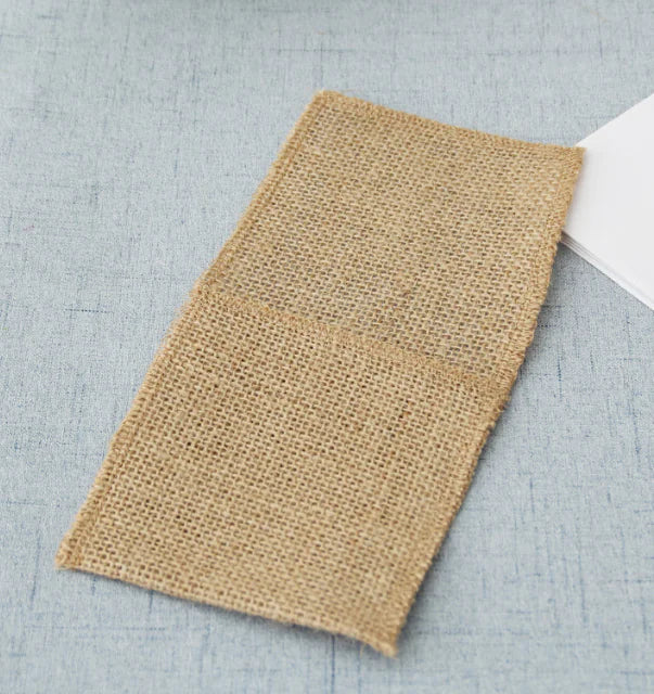 Burlap Lace Knife Fork Bag for Weddings and Christmas