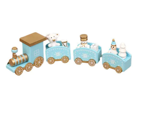 Christmas Wooden Mini Train Decoration (Solid Wood)