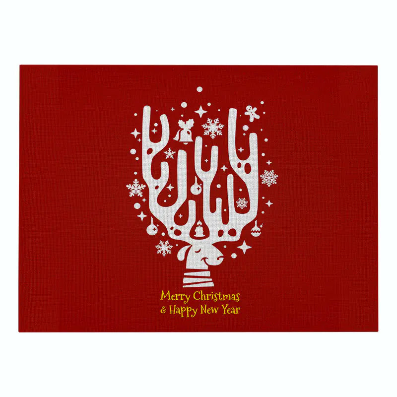 Christmas Red Cotton and Linen Placemat Series