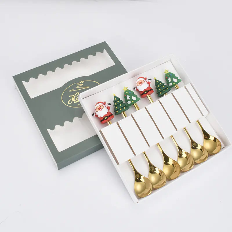 Stainless Steel Christmas Spoon Set with Forks