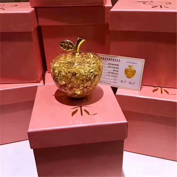 Plush Apple Decor with Gold Foil for Christmas