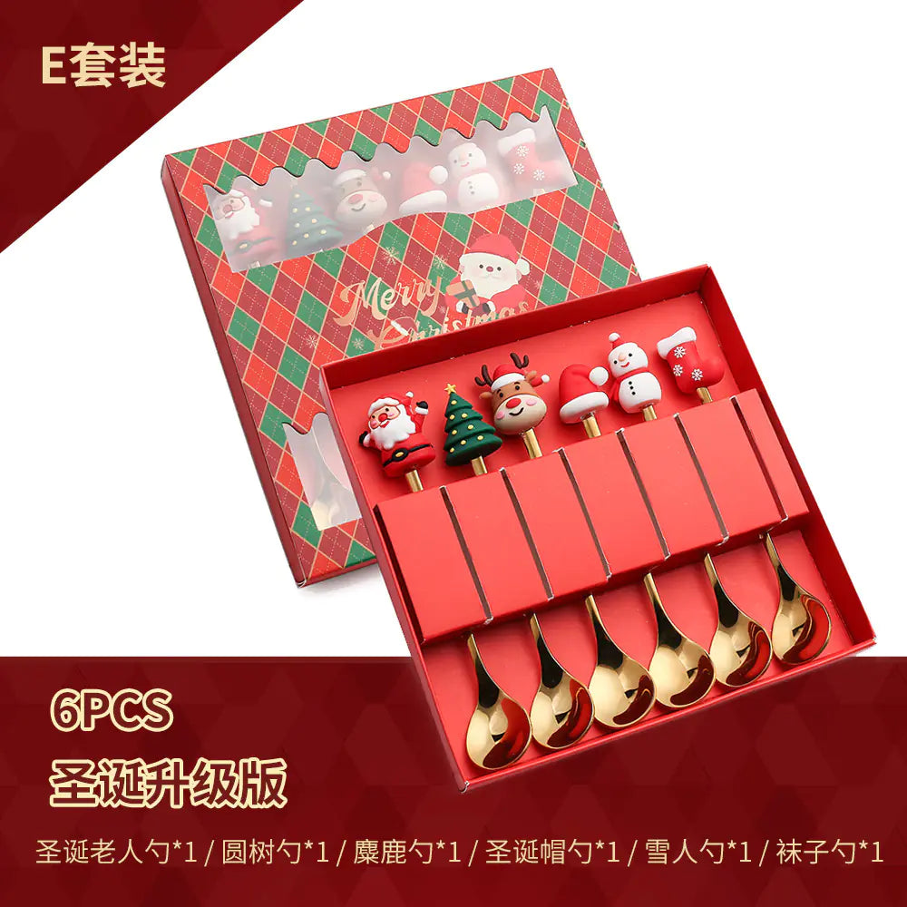 Stainless Steel Christmas Spoon Set with Forks