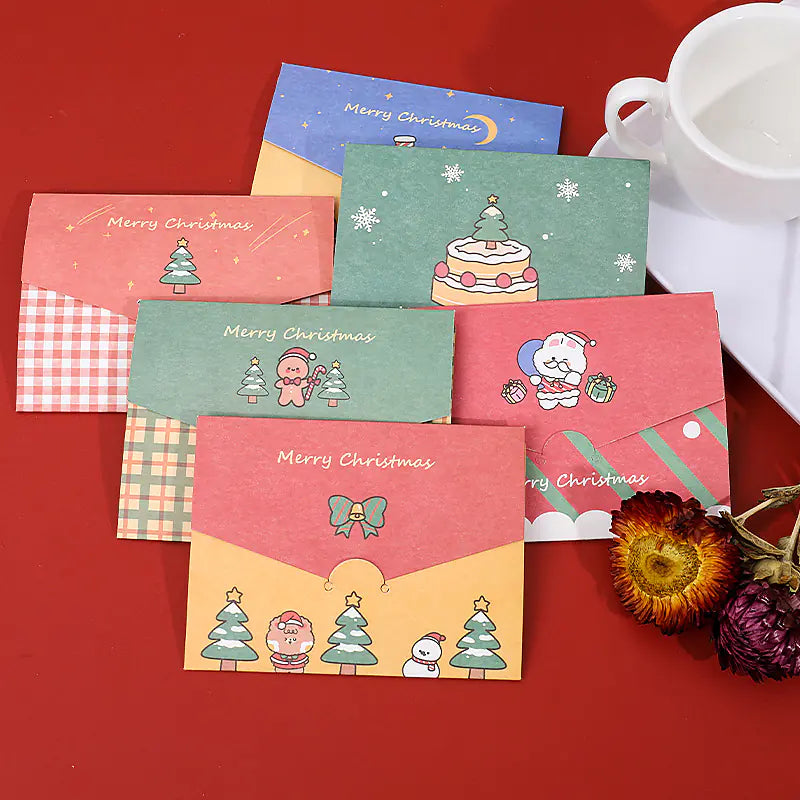 Cartoon Merry Christmas Mini Paper Envelopes