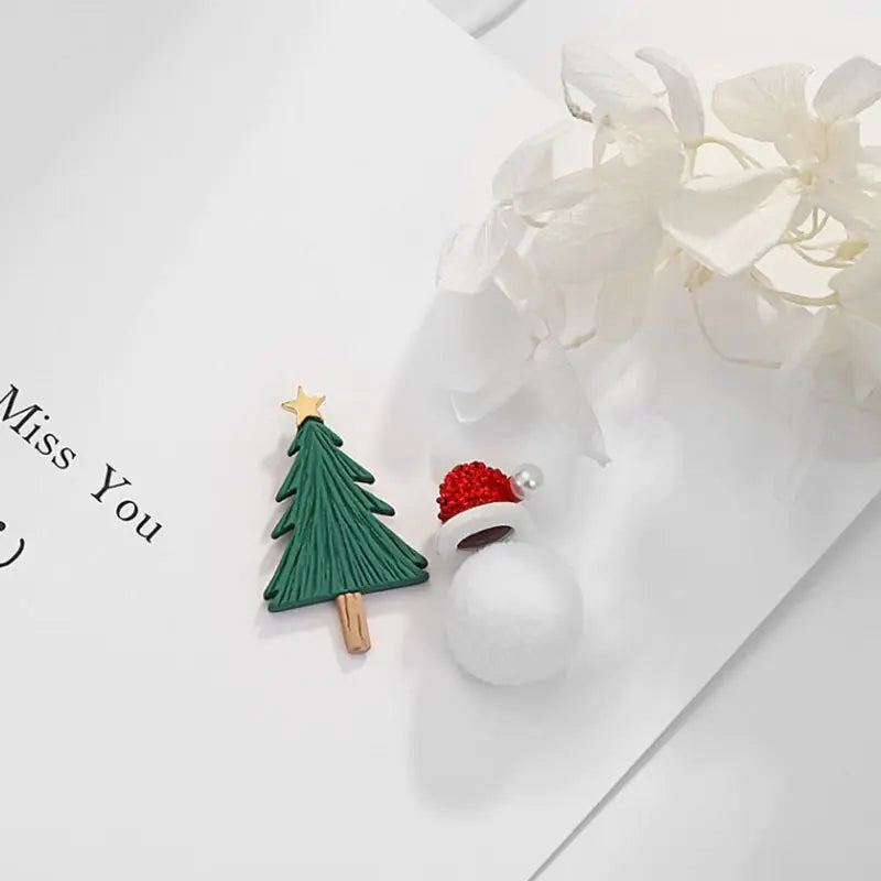 Korean Style S925 Silver Stud Earrings with Christmas Tree
