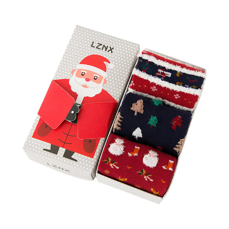 Women's Gift Boxed Christmas Socks - Cotton Trendy Style