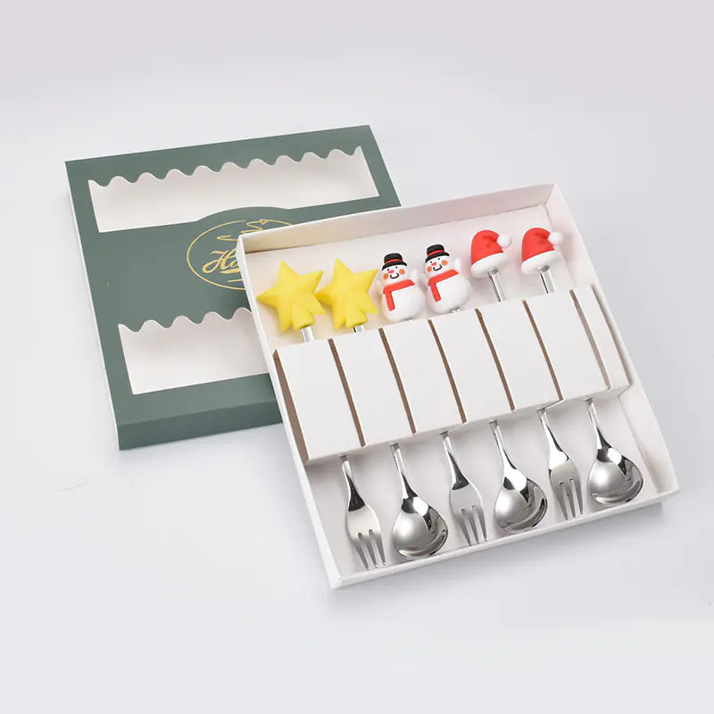 Stainless Steel Christmas Spoon Set with Forks