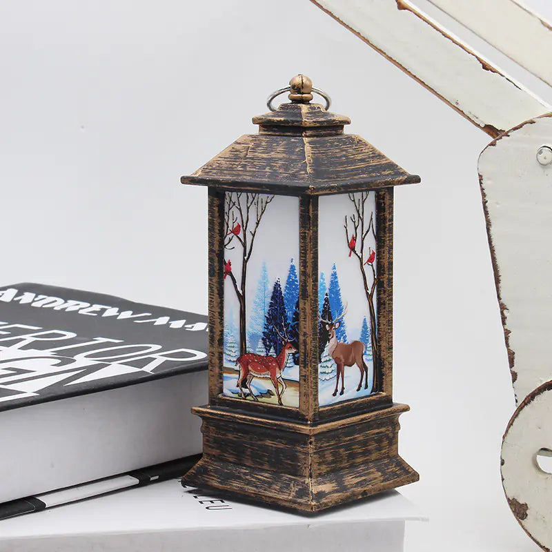 Christmas Snowman Candle Lantern Table Night Light Decor