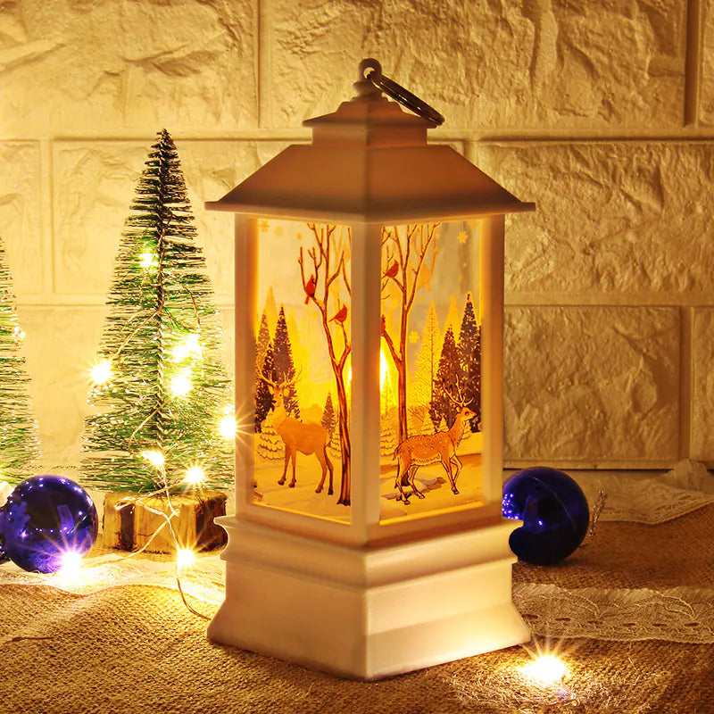 Christmas Snowman Candle Lantern Table Night Light Decor