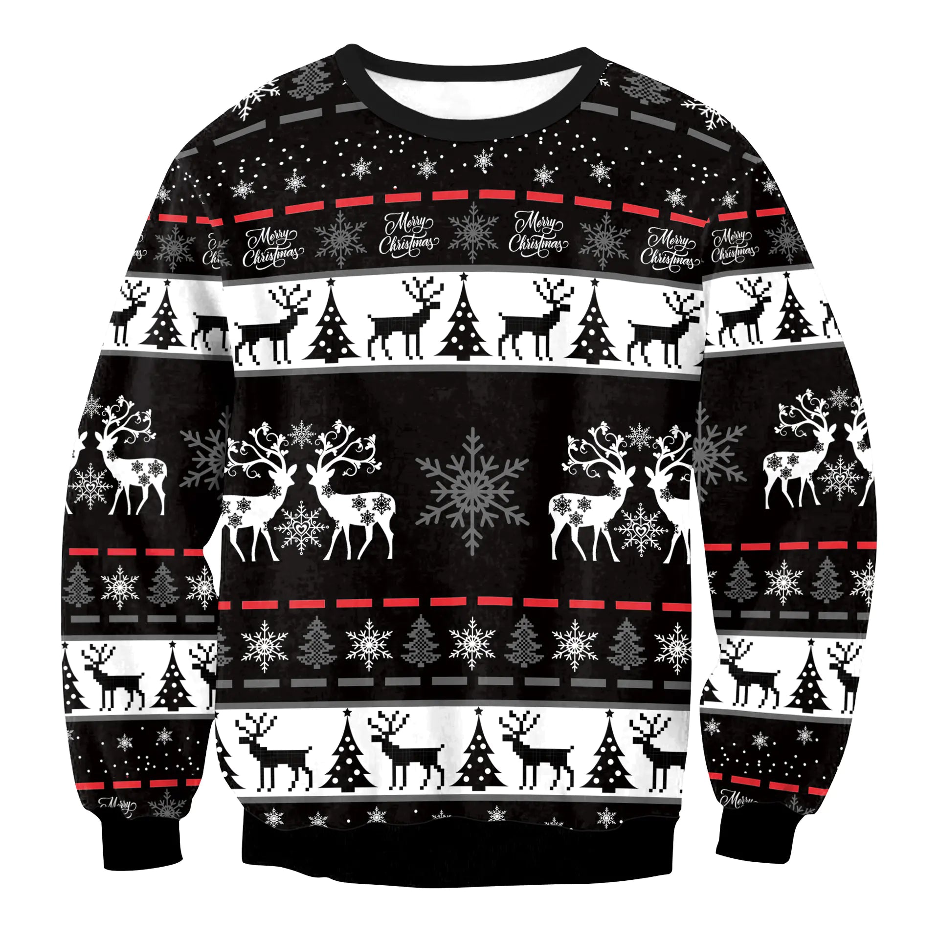 Amazon Mixed Color Reindeer Christmas Sweatshirt for Women