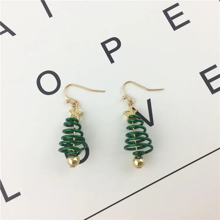 Creative Star Christmas Tree Earrings Wholesale