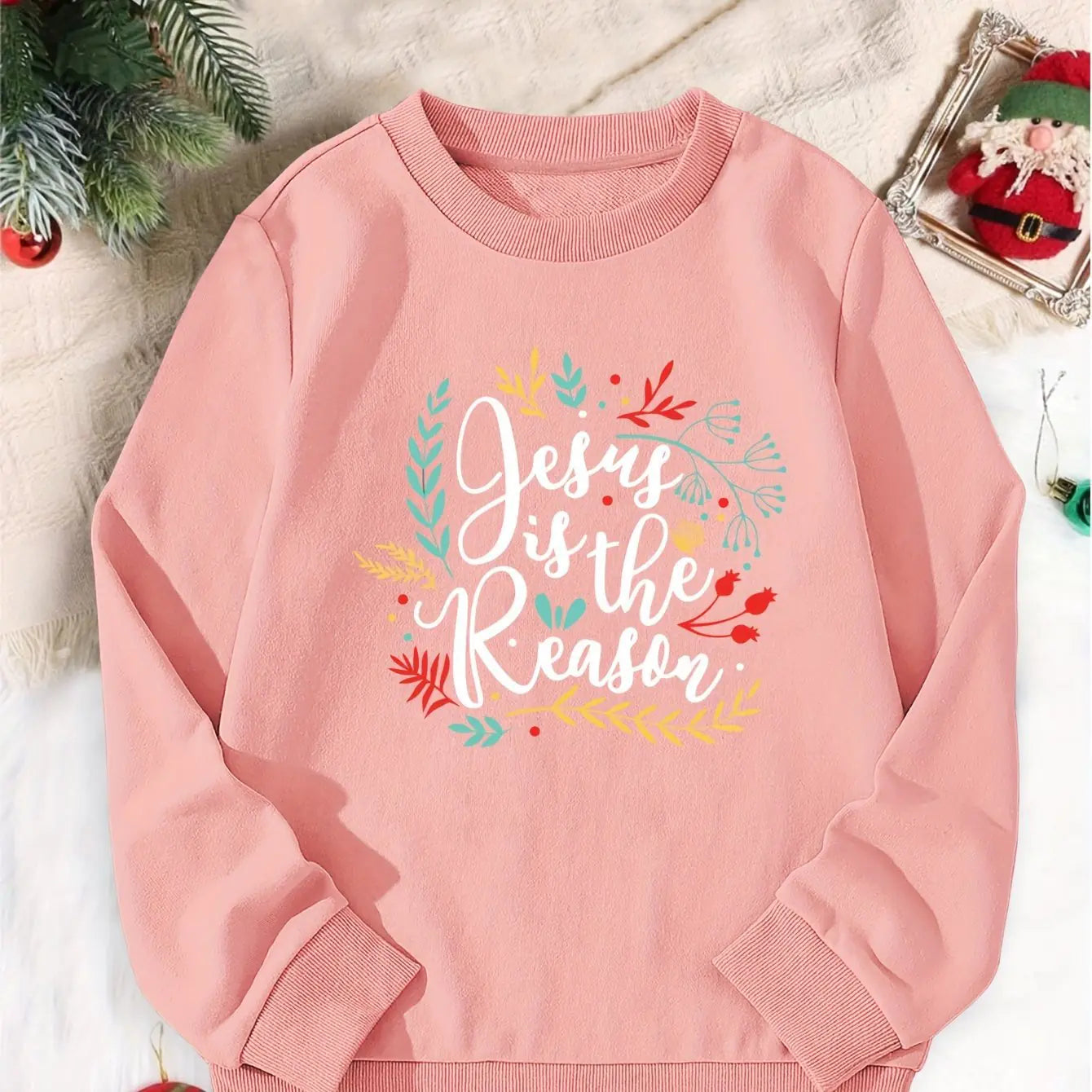 Christmas Printed Girls' Sports Sweater