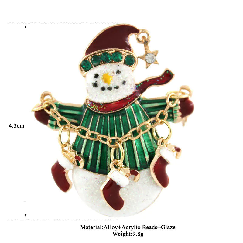 High-Quality Cartoon Santa Brooch for Christmas Gifts