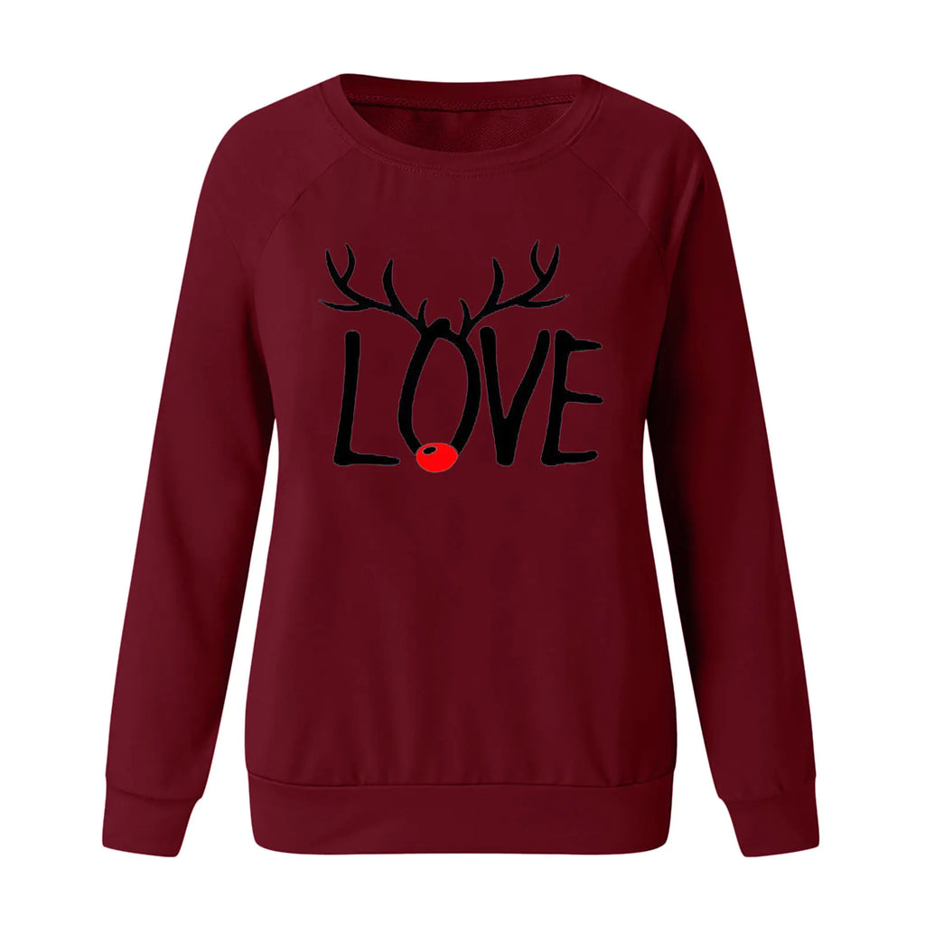 Christmas Pattern Printed Long Sleeve Sweatshirt for Women