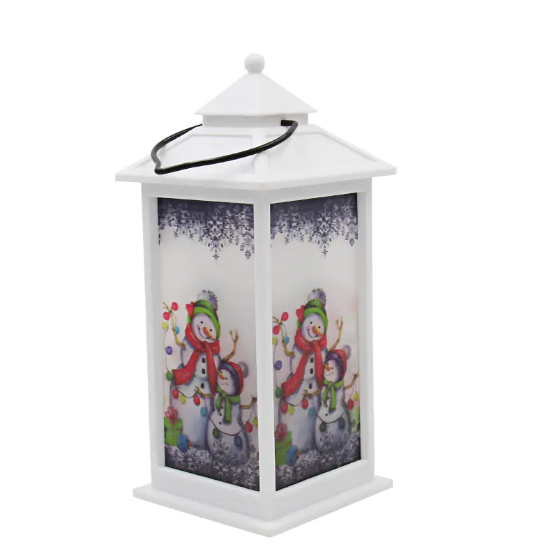 Christmas Snowman Candle Lantern Table Night Light Decor
