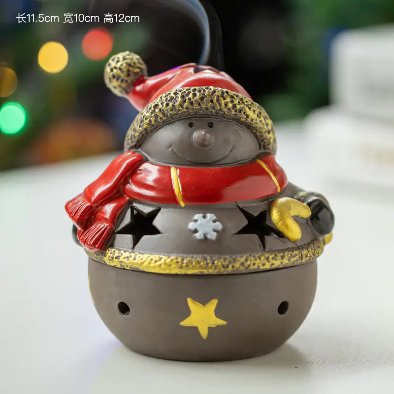 Ceramic Christmas Santa Snowman Incense Burner