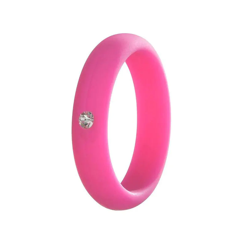 5mm Wide Band Diamond Ring - Silicone Christmas Gift