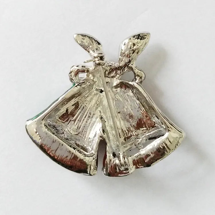 Fashionable Cartoon Christmas Bell Brooch with Rhinestones