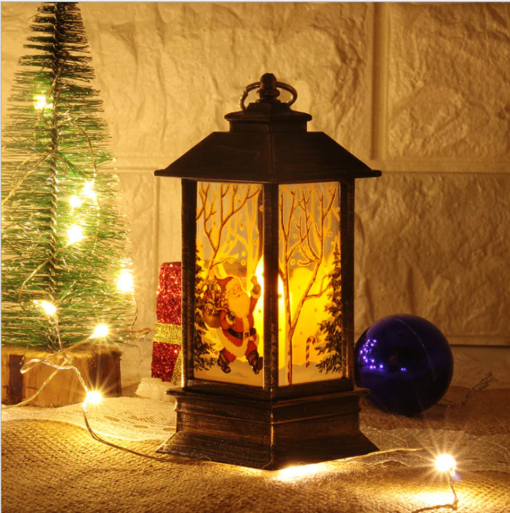 Christmas Snowman Candle Lantern Table Night Light Decor