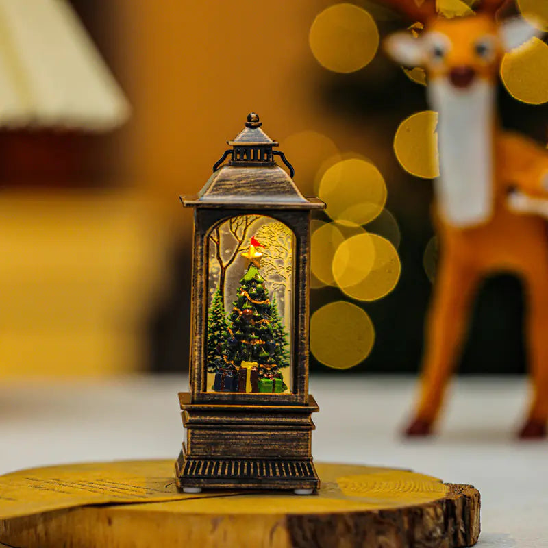 Christmas Decor Snowman Water Phone Booth Light Up Piece