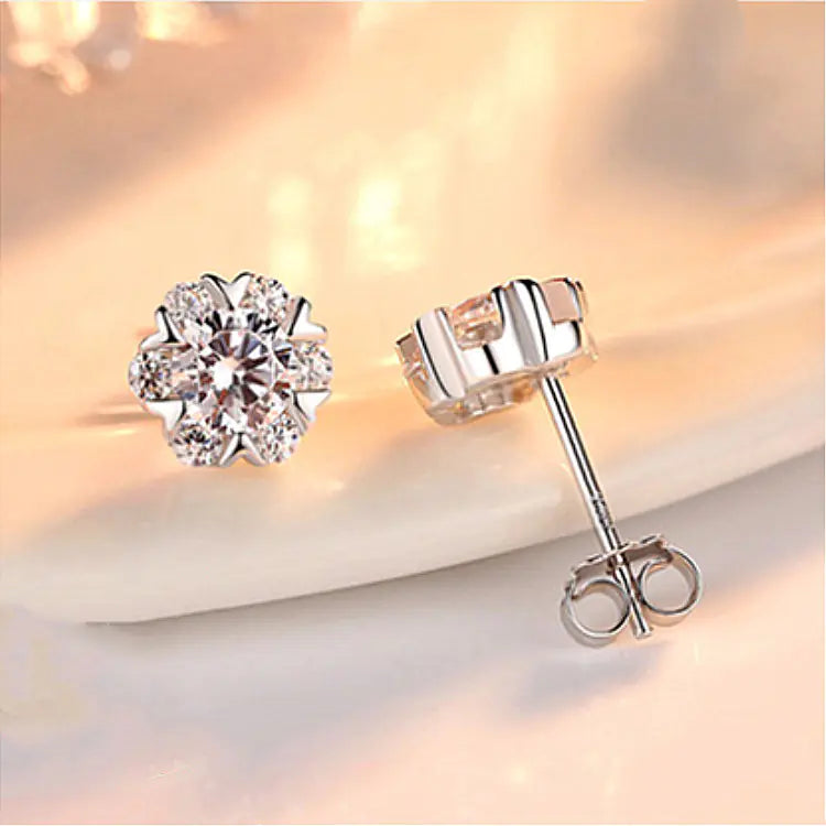 S925 Silver Snowflake Earrings for Women, Christmas Gift