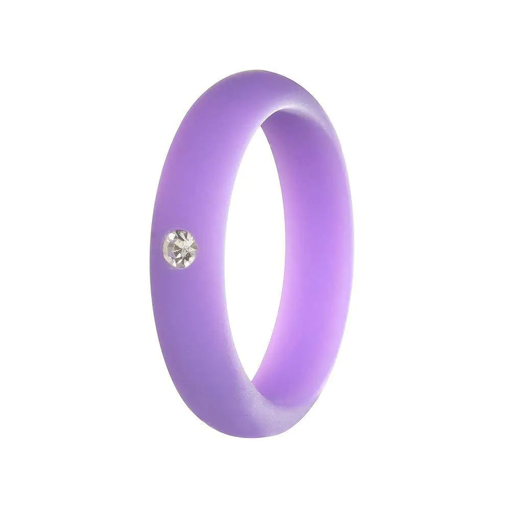 5mm Wide Band Diamond Ring - Silicone Christmas Gift