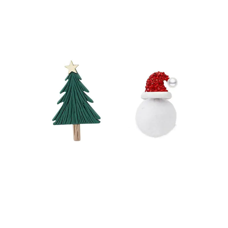 Korean Style S925 Silver Stud Earrings with Christmas Tree