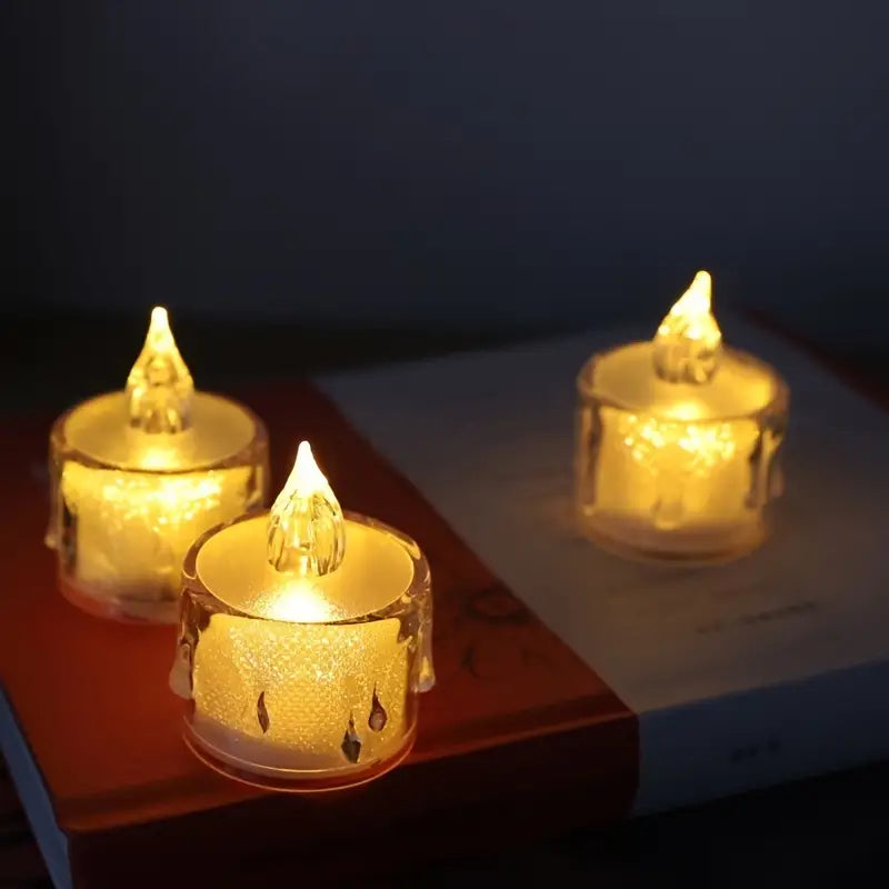 Transparent Electronic Candle for Christmas & Birthdays
