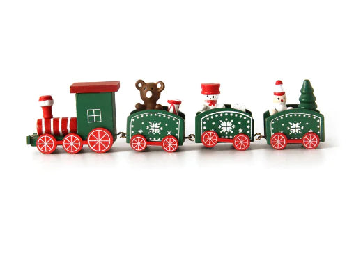 Christmas Wooden Mini Train Decoration (Solid Wood)
