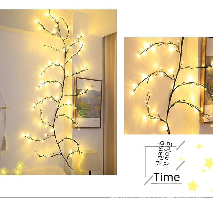 Solar LED Vine Branch Lights for Christmas Decoration