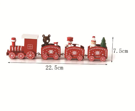 Christmas Wooden Mini Train Decoration (Solid Wood)